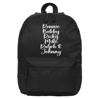 Ronnie Bobby Ricky Mike Ralph And Johnny 16 in Basic Backpack