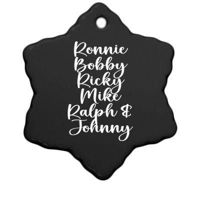 Ronnie Bobby Ricky Mike Ralph And Johnny Ceramic Star Ornament