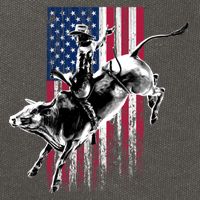Rodeo Bull Rider Patriotic American Flag Gift For Cow Gift Cotton Canvas Backpack