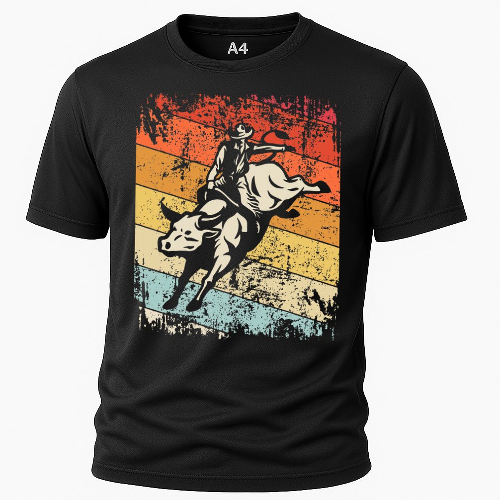 Retro Bull Riding For Cowboy Performance Shirt