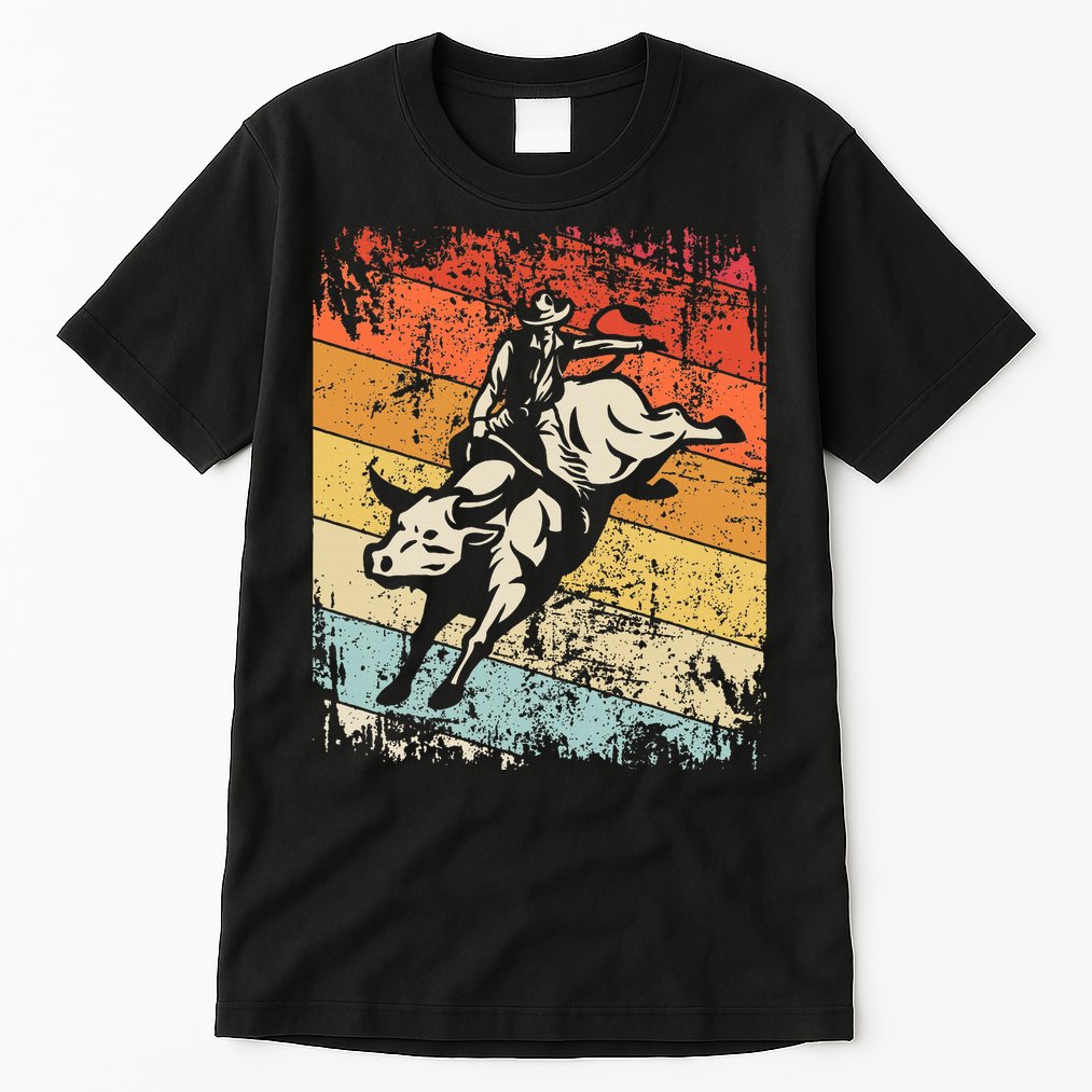 Retro Bull Riding For Cowboy Tall T-Shirt