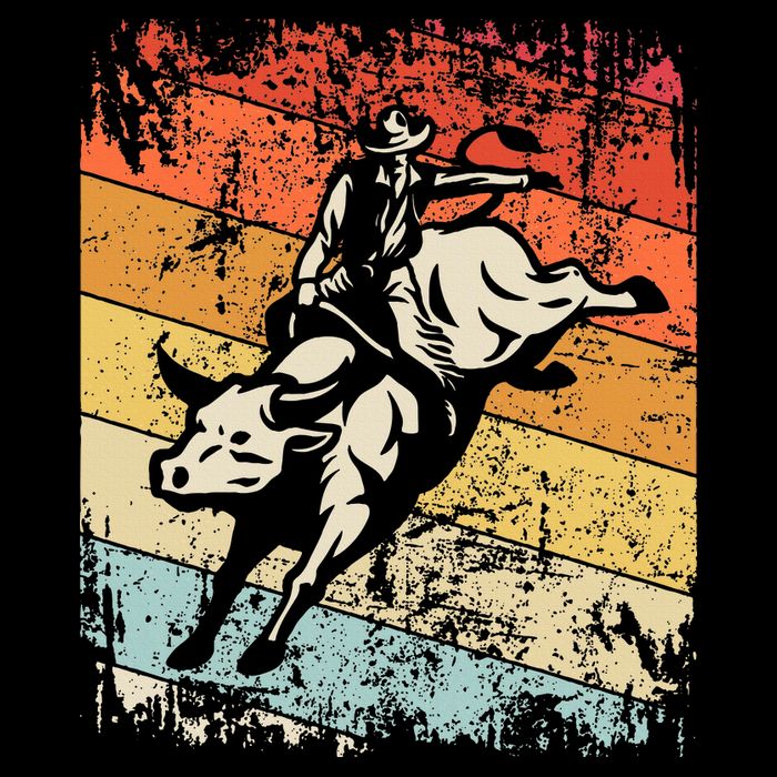 Retro Bull Riding For Cowboy Tall T-Shirt