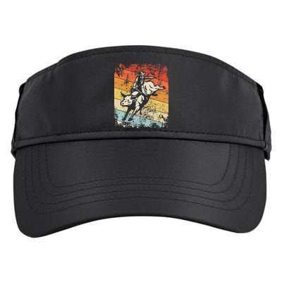 Retro Bull Riding For Cowboy Adult Drive Performance Visor
