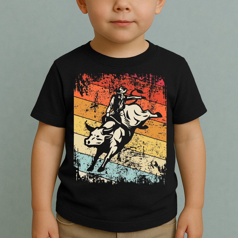 Retro Bull Riding For Cowboy Toddler T-Shirt