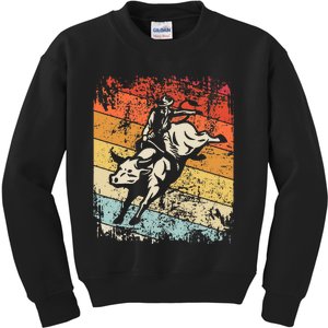 Retro Bull Riding For Cowboy Kids Sweatshirt