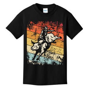 Retro Bull Riding For Cowboy Kids T-Shirt