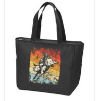 Retro Bull Riding For Cowboy Zip Tote Bag