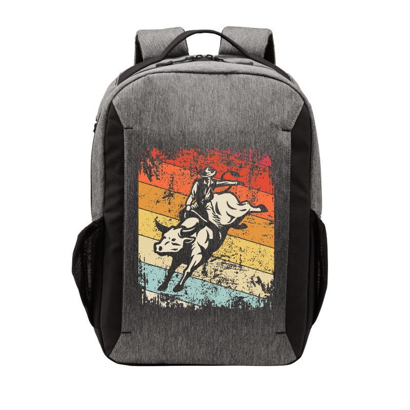 Retro Bull Riding For Cowboy Vector Backpack