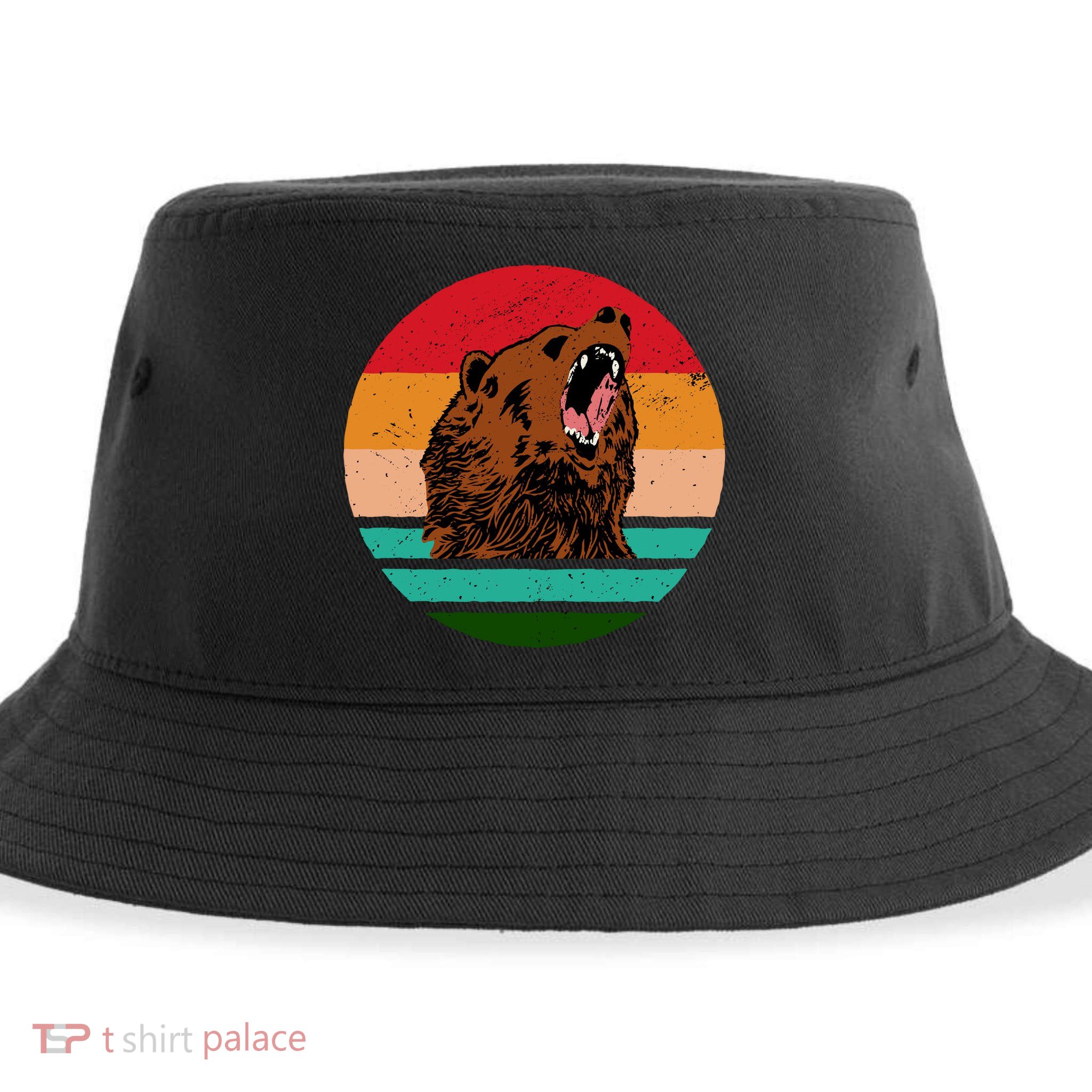 Retro Bear Sustainable Bucket Hat