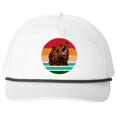 Retro Bear Snapback Five-Panel Rope Hat