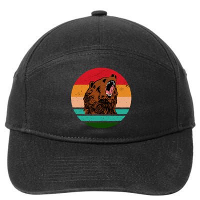 Retro Bear 7-Panel Snapback Hat