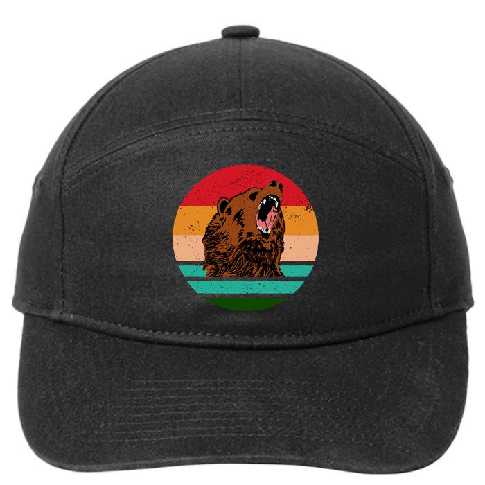 Retro Bear 7-Panel Snapback Hat