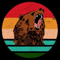 Retro Bear 7-Panel Snapback Hat