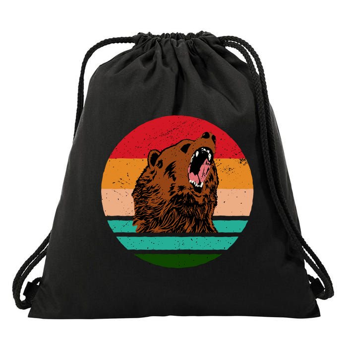 Retro Bear Drawstring Bag