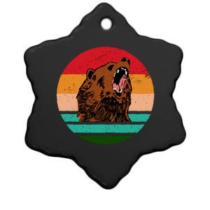 Retro Bear Ceramic Star Ornament