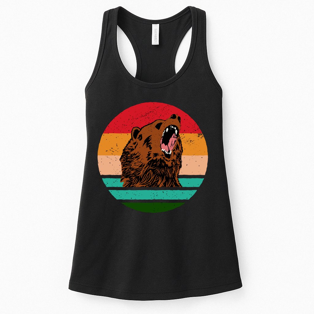 Retro Bear Womens Tank Top