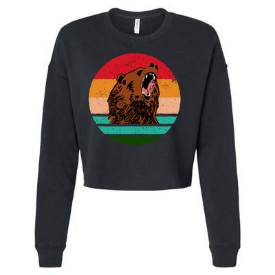 Retro Bear Cropped Pullover Crew