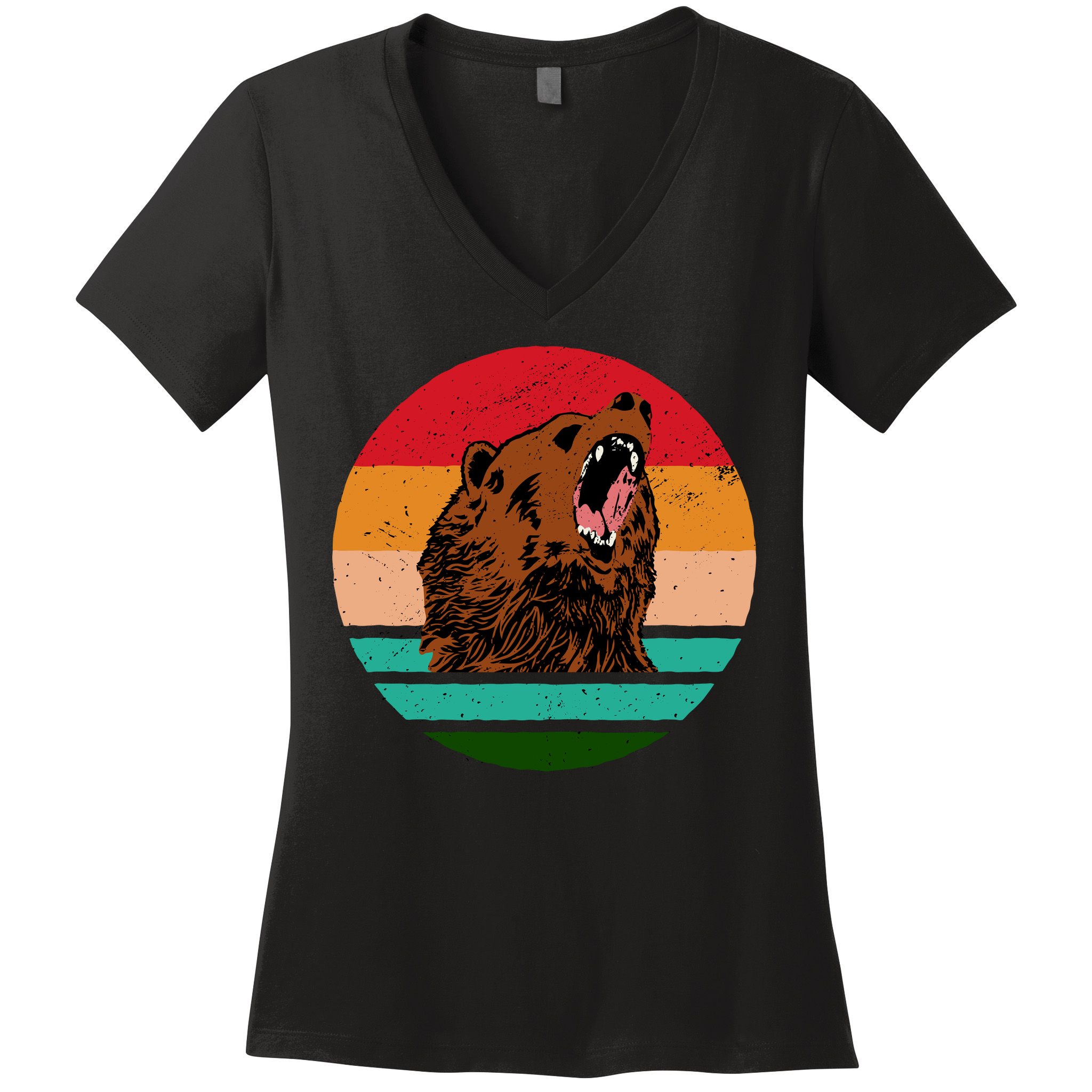 Retro Bear Women's V-Neck T-Shirt
