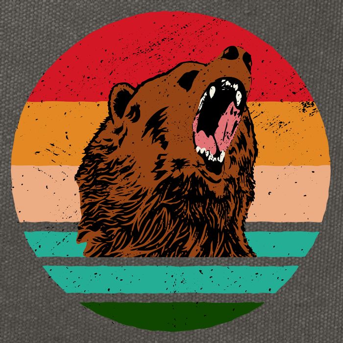 Retro Bear Cotton Canvas Backpack
