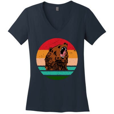 Retro Bear Women's V-Neck T-Shirt