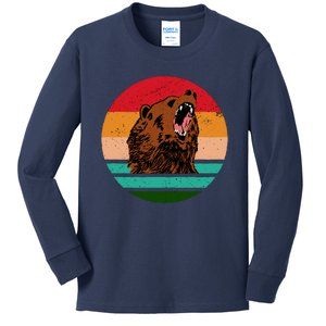 Retro Bear Kids Long Sleeve Shirt