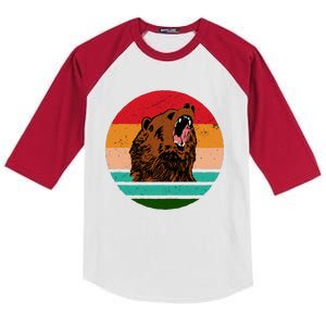 Retro Bear Kids Colorblock Raglan Jersey