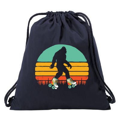 Retro Bigfoot Roller Skating Sasquatch 80s Skater Graphic Drawstring Bag