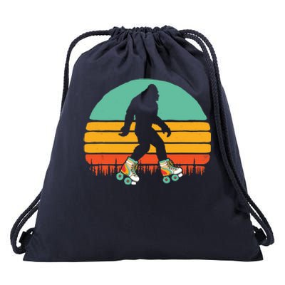 Retro Bigfoot Roller Skating Sasquatch 80s Skater Graphic Drawstring Bag