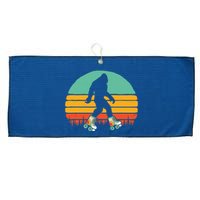 Retro Bigfoot Roller Skating Sasquatch 80s Skater Graphic Large Microfiber Waffle Golf Towel