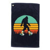 Retro Bigfoot Roller Skating Sasquatch 80s Skater Graphic Platinum Collection Golf Towel