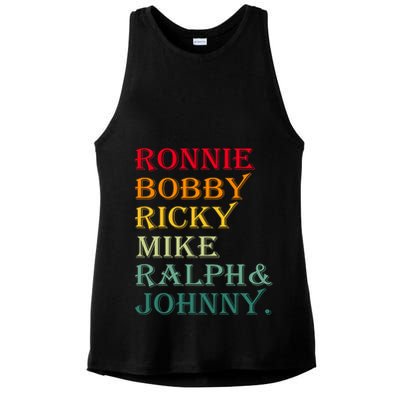 Ronnie Bobby Ricky Mike Ralph And Johnny Ladies PosiCharge Tri-Blend Wicking Tank