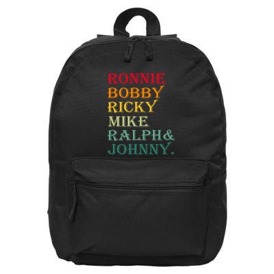 Ronnie Bobby Ricky Mike Ralph And Johnny 16 in Basic Backpack