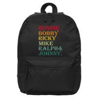 Ronnie Bobby Ricky Mike Ralph And Johnny 16 in Basic Backpack