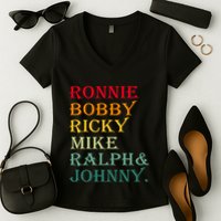 Ronnie Bobby Ricky Mike Ralph And Johnny Women's V-Neck T-Shirt