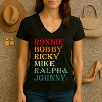 Ronnie Bobby Ricky Mike Ralph And Johnny Women's V-Neck T-Shirt