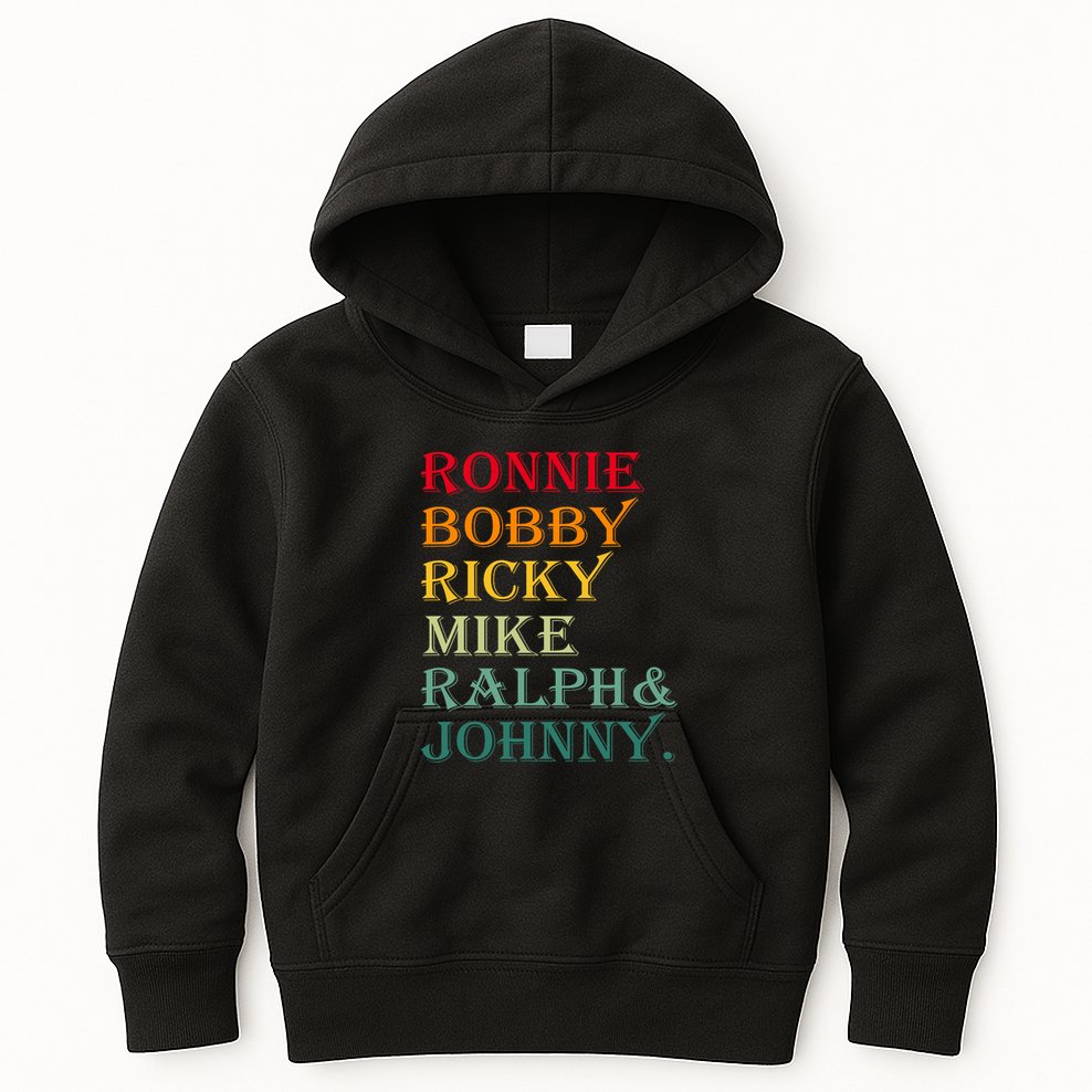 Ronnie Bobby Ricky Mike Ralph And Johnny Kids Hoodie