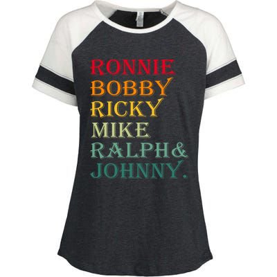 Ronnie Bobby Ricky Mike Ralph And Johnny Enza Ladies Jersey Colorblock Tee