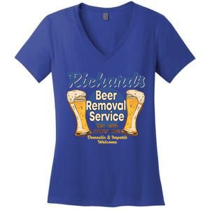 Richard's Beer Removal Service Funny Party Ing Cute Gift Women's V-Neck T-Shirt