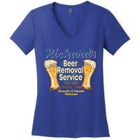 Richard's Beer Removal Service Funny Party Ing Cute Gift Women's V-Neck T-Shirt