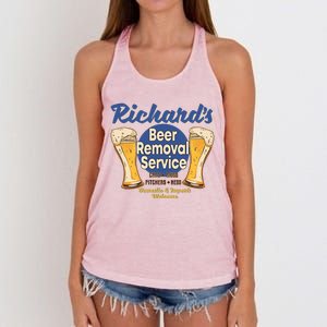 Richard's Beer Removal Service Funny Party Ing Cute Gift Women's Knotted Racerback Tank