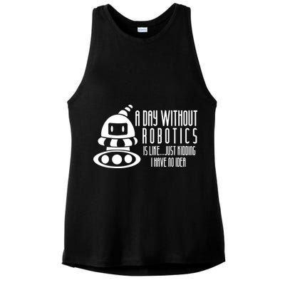 Robotics Build Robots A Day Without Robotics Ladies PosiCharge Tri-Blend Wicking Tank