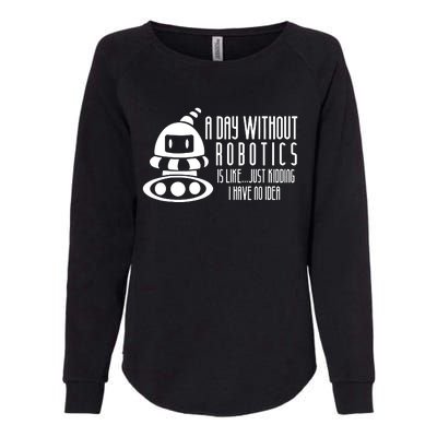 Robotics Build Robots A Day Without Robotics Womens California Wash Sweatshirt