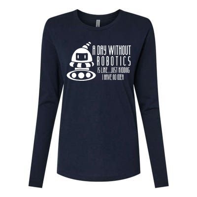 Robotics Build Robots A Day Without Robotics Womens Cotton Relaxed Long Sleeve T-Shirt