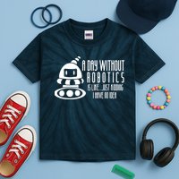 Robotics Build Robots A Day Without Robotics Kids Tie-Dye T-Shirt