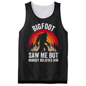 retro Bigfoot Saw Me But Nobody Believes Him Mesh Reversible Basketball Jersey Tank