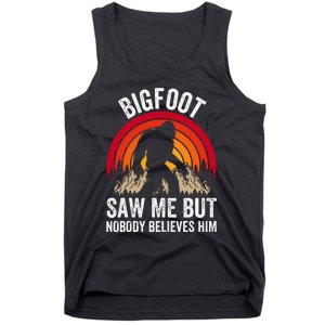 retro Bigfoot Saw Me But Nobody Believes Him Tank Top