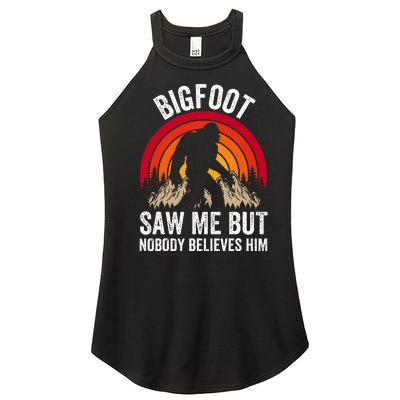 retro Bigfoot Saw Me But Nobody Believes Him Women’s Perfect Tri Rocker Tank