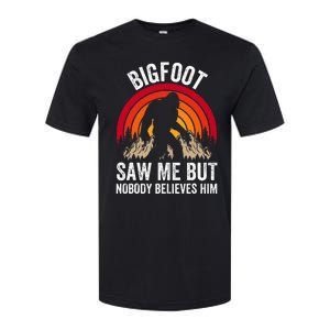 retro Bigfoot Saw Me But Nobody Believes Him Softstyle CVC T-Shirt