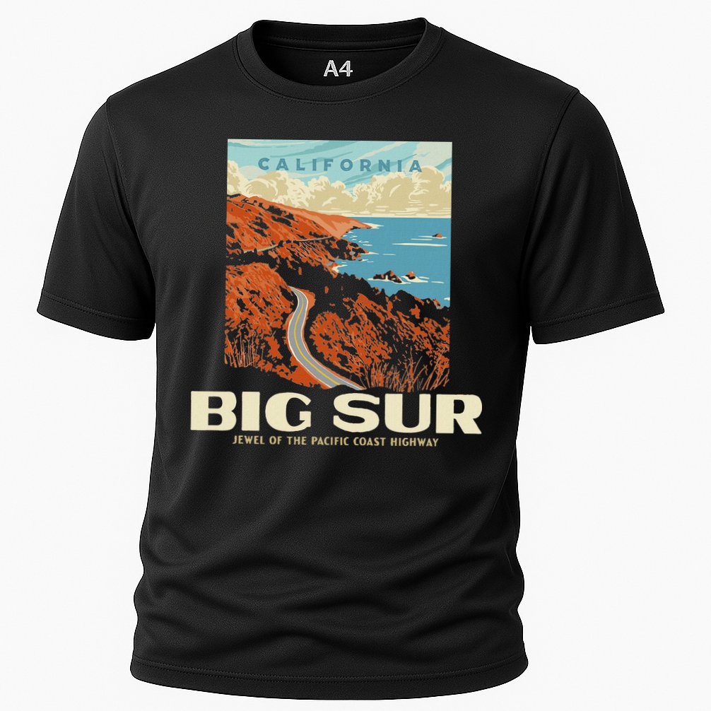 Retro Big Sur California Coast Wpa Style Vintage Graphic Performance Shirt
