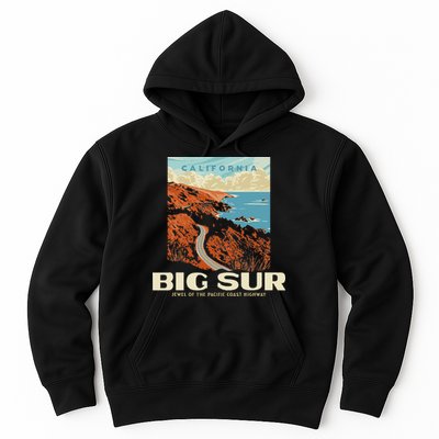 Retro Big Sur California Coast Wpa Style Vintage Graphic Hoodie